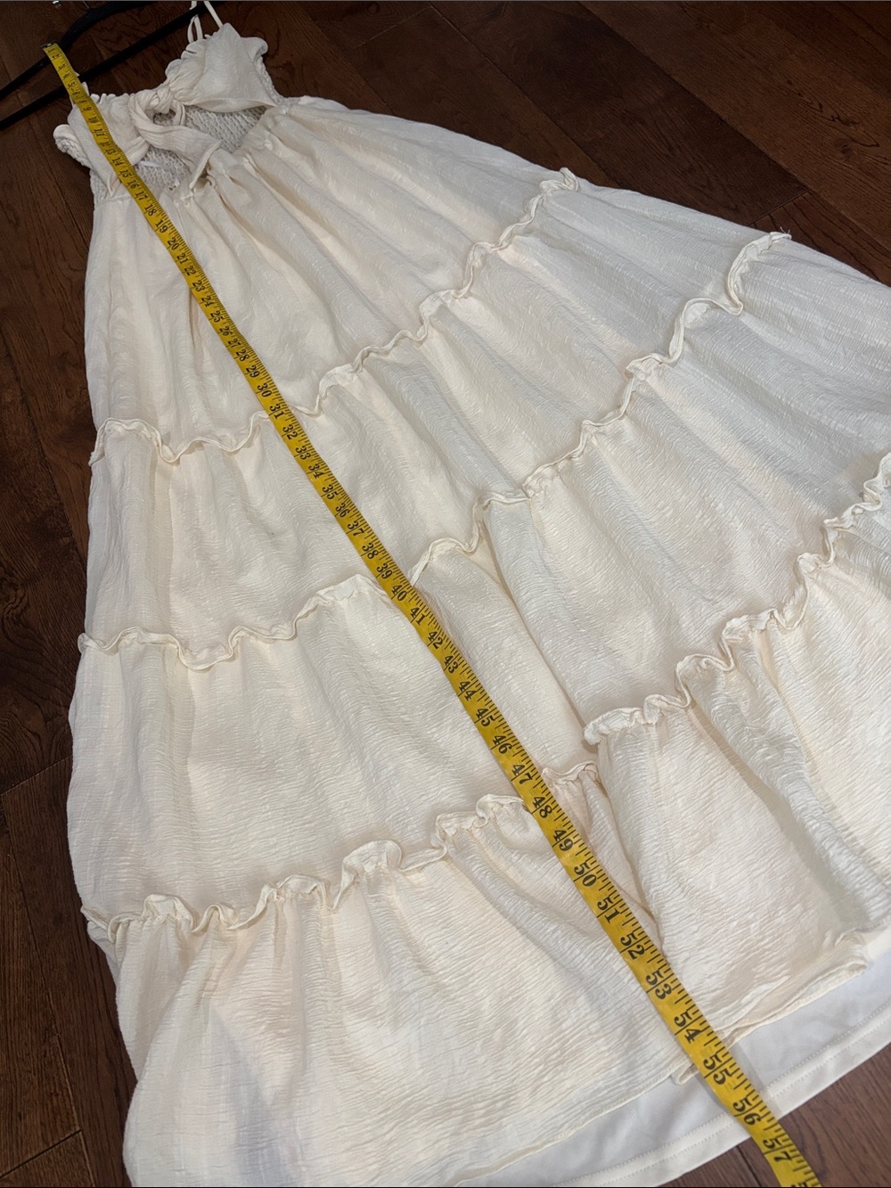 Lulu's Tier It Up Cream Knotted Front Tiered Ruffled Maxi Dress Size XS - Picture 6 of 11